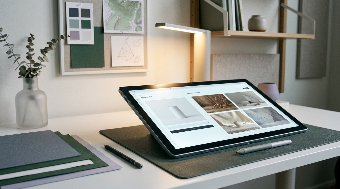 Digital workspace for AI background creation