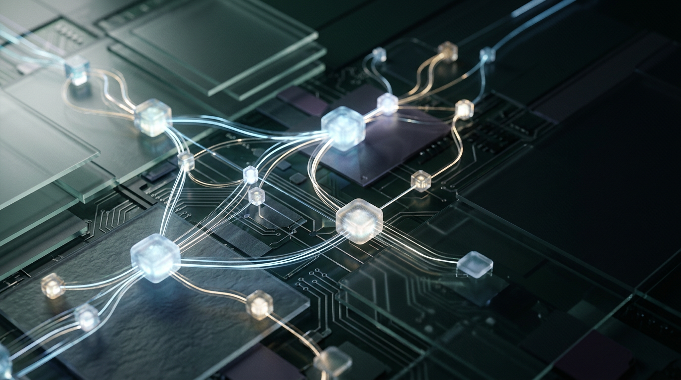 Abstract visualization of AI data analysis