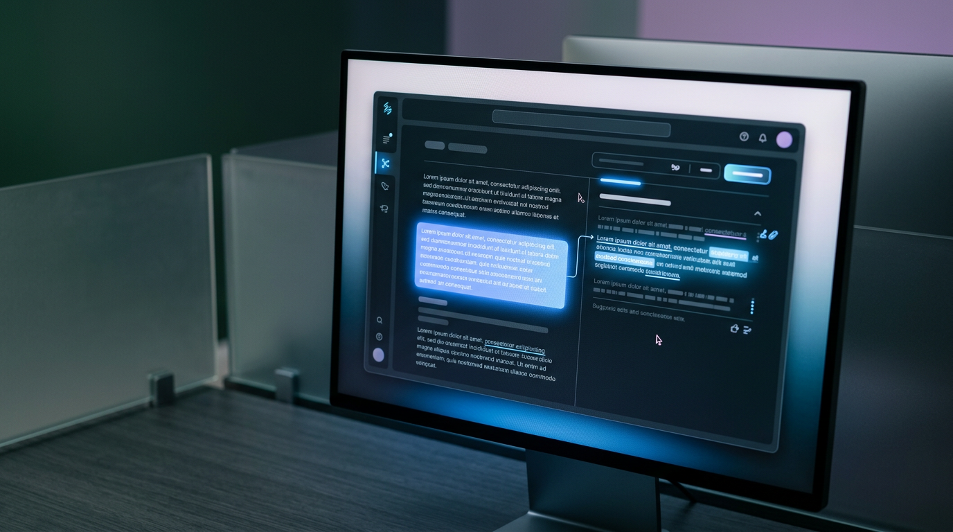 A screen showing text being analyzed by an AI language model.