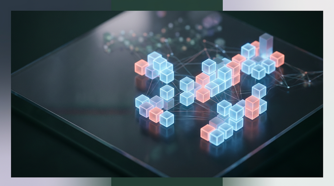 Abstract digital dashboard interface displaying glowing data bars and clean geometry