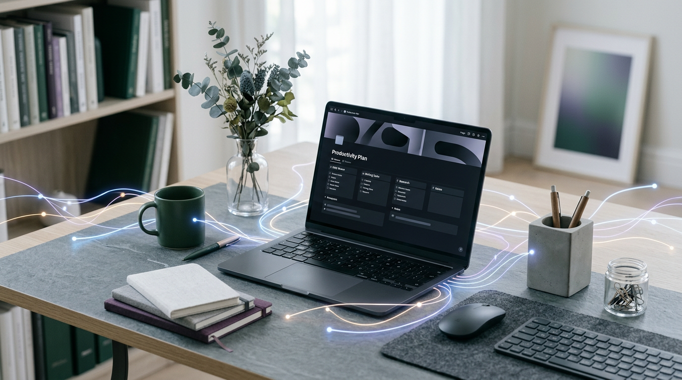 Notion interface with AI generated content