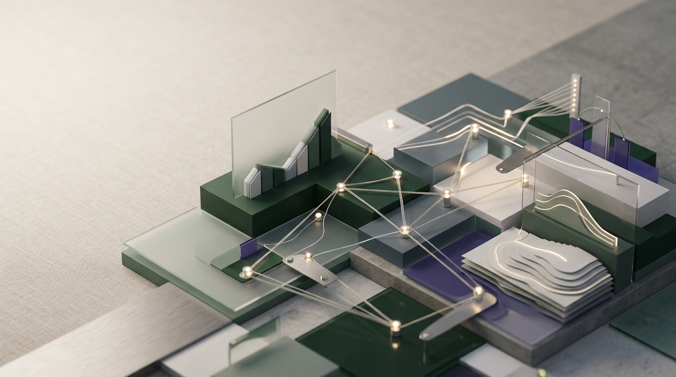 Abstract visualization of market trend data.