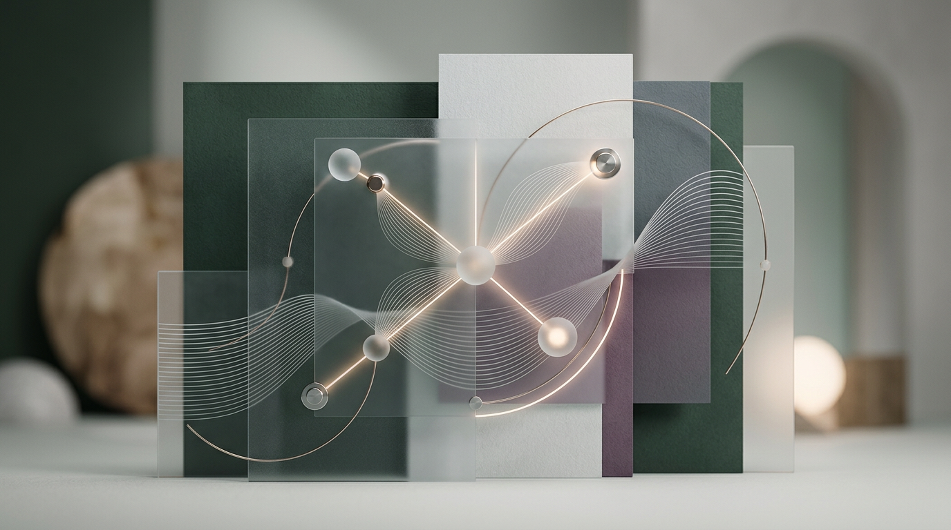 Abstract visualization of data flowing through personalized customer journeys.
