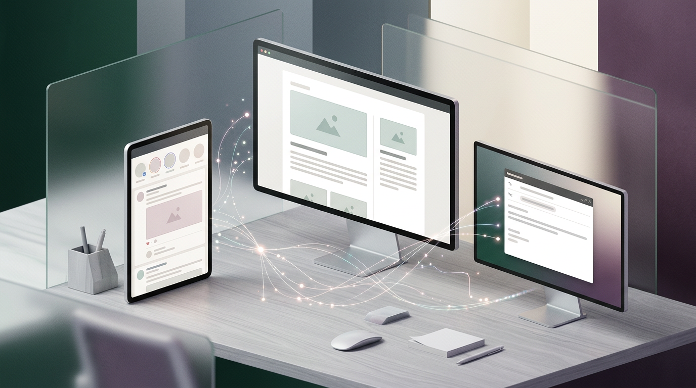 Different content formats being generated simultaneously.