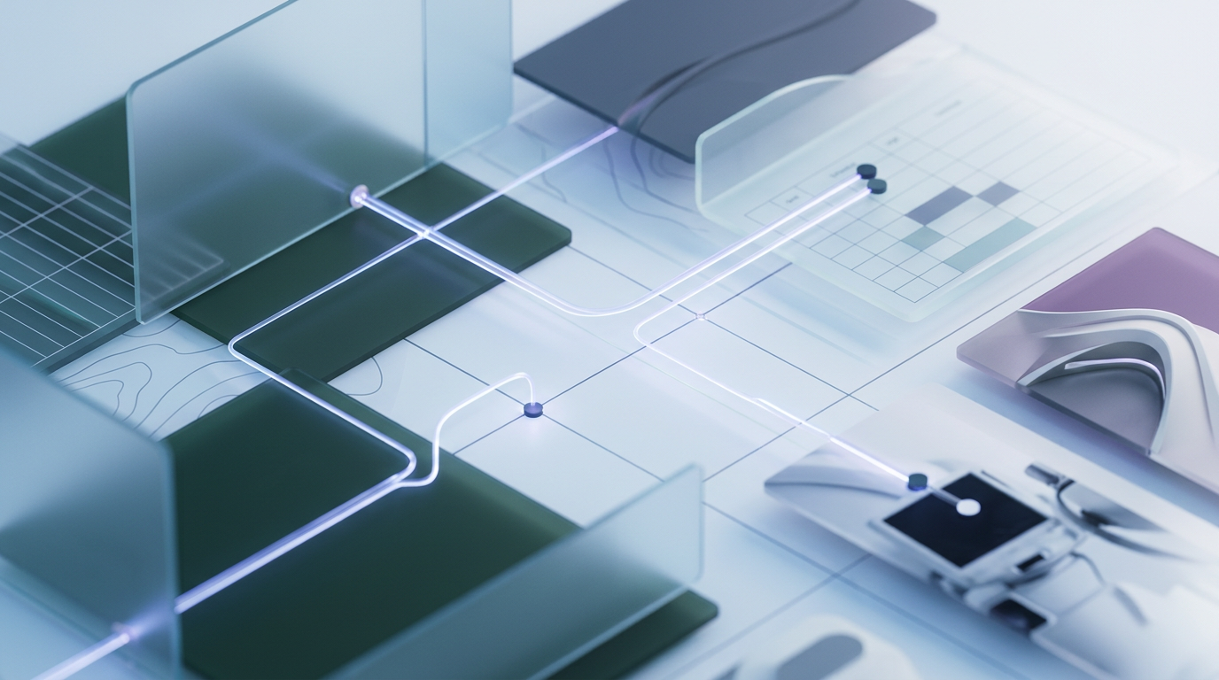Abstract digital data flow symbolizing content refinement and personalization.