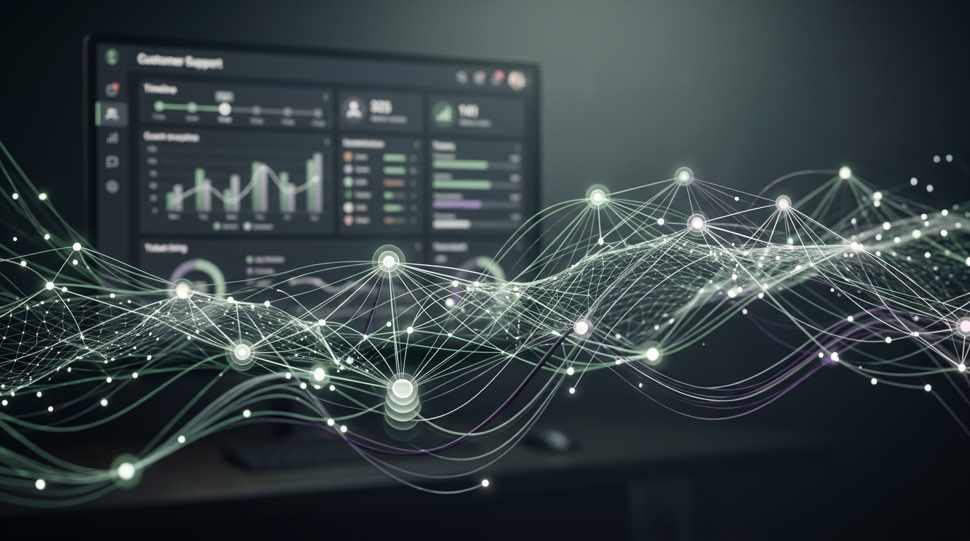 Abstract network representing AI learning and improvement