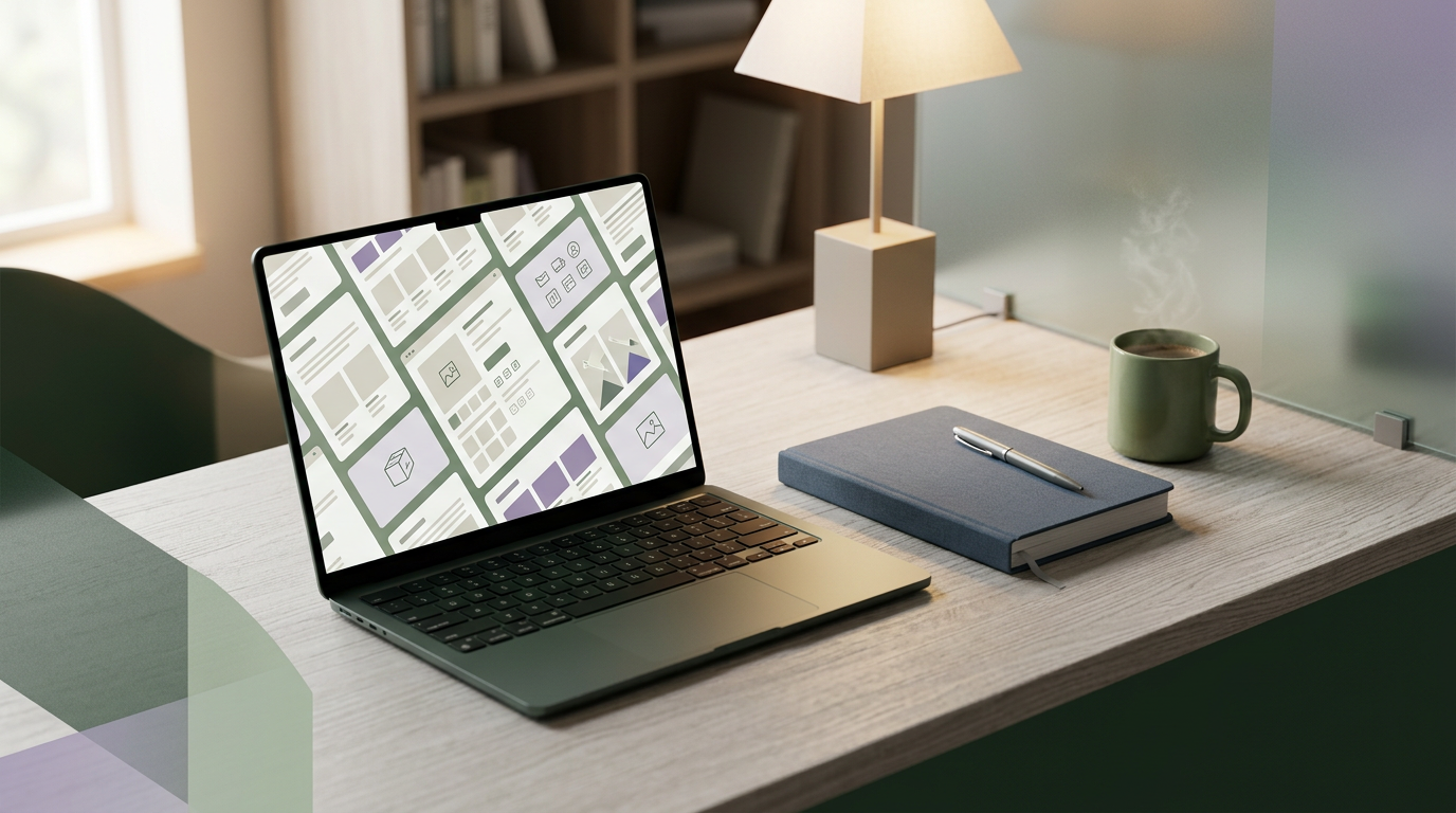 Laptop displaying product pages with AI generated copy